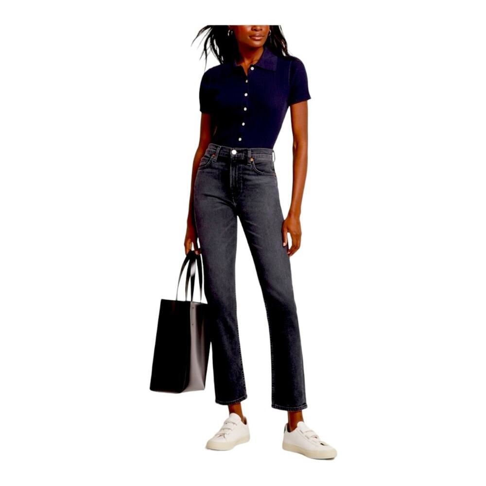 RE/DONE Originals 70s Straight Jeans in Black Rock Size 26